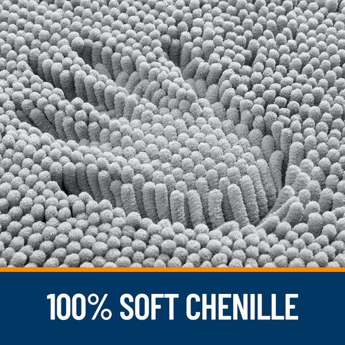 OLANLY Bathroom Rugs 34x21, Extra Soft Absorbent Chenille Bath Rugs, Rubber Backing Quick Dry, Machine Washable Bath Mats for Bathroom Floor, Tub and Shower, Home Decor Accessories, Light Grey