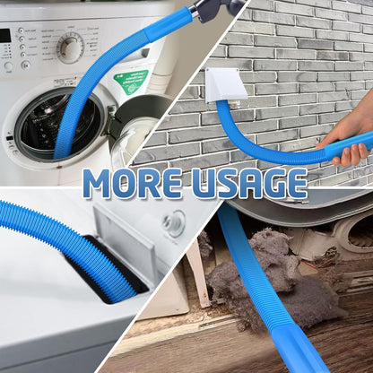 PetOde Dryer Vent Cleaner Kit - Flexible Lint Vacuum Attachment for Most Vacuums | Blue
