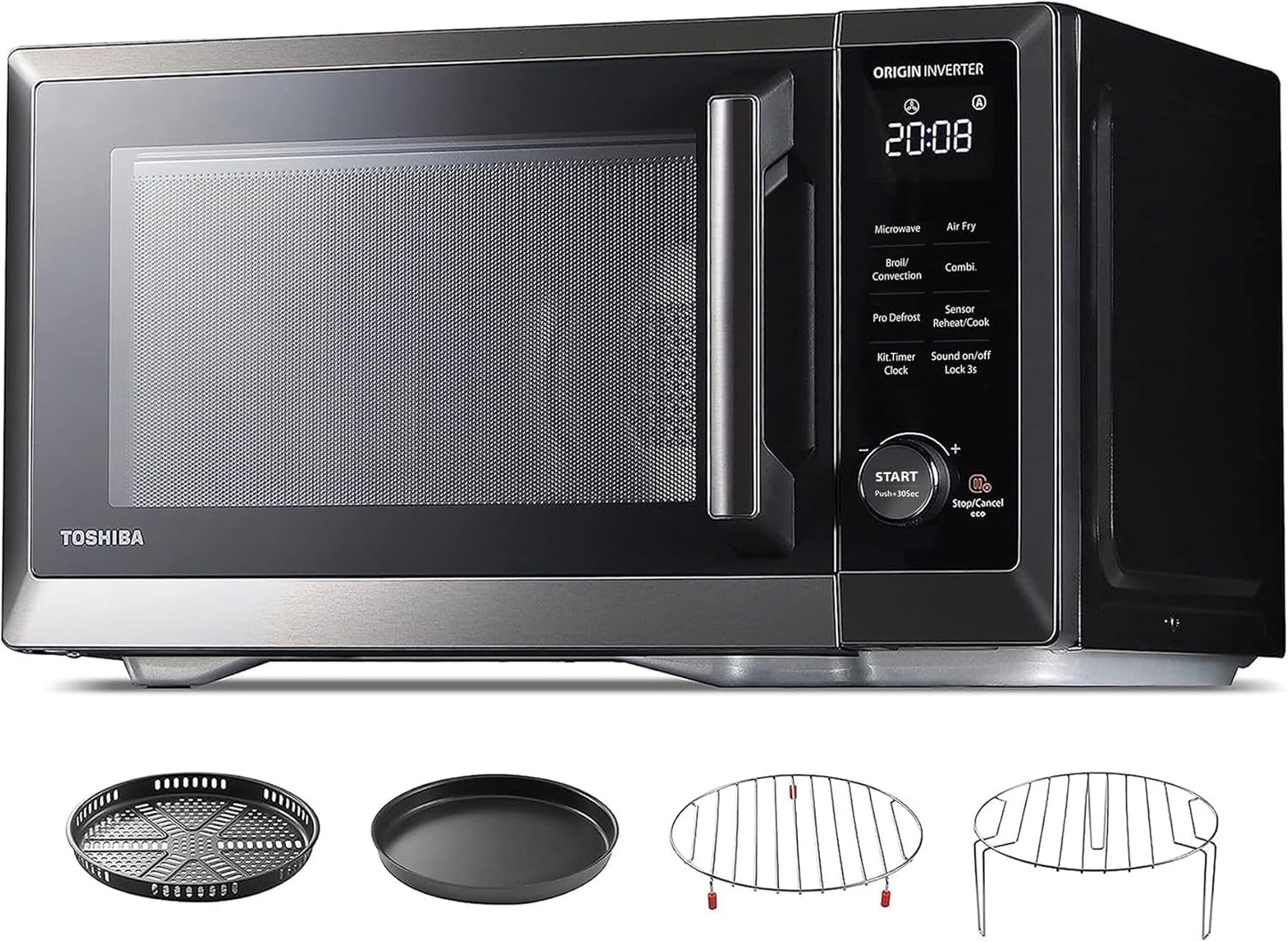 TOSHIBA Countertop Microwave Oven - Air Fryer Combo with Inverter & Convection | 1.0 Cu.Ft, 1000W, 27 Auto Menus