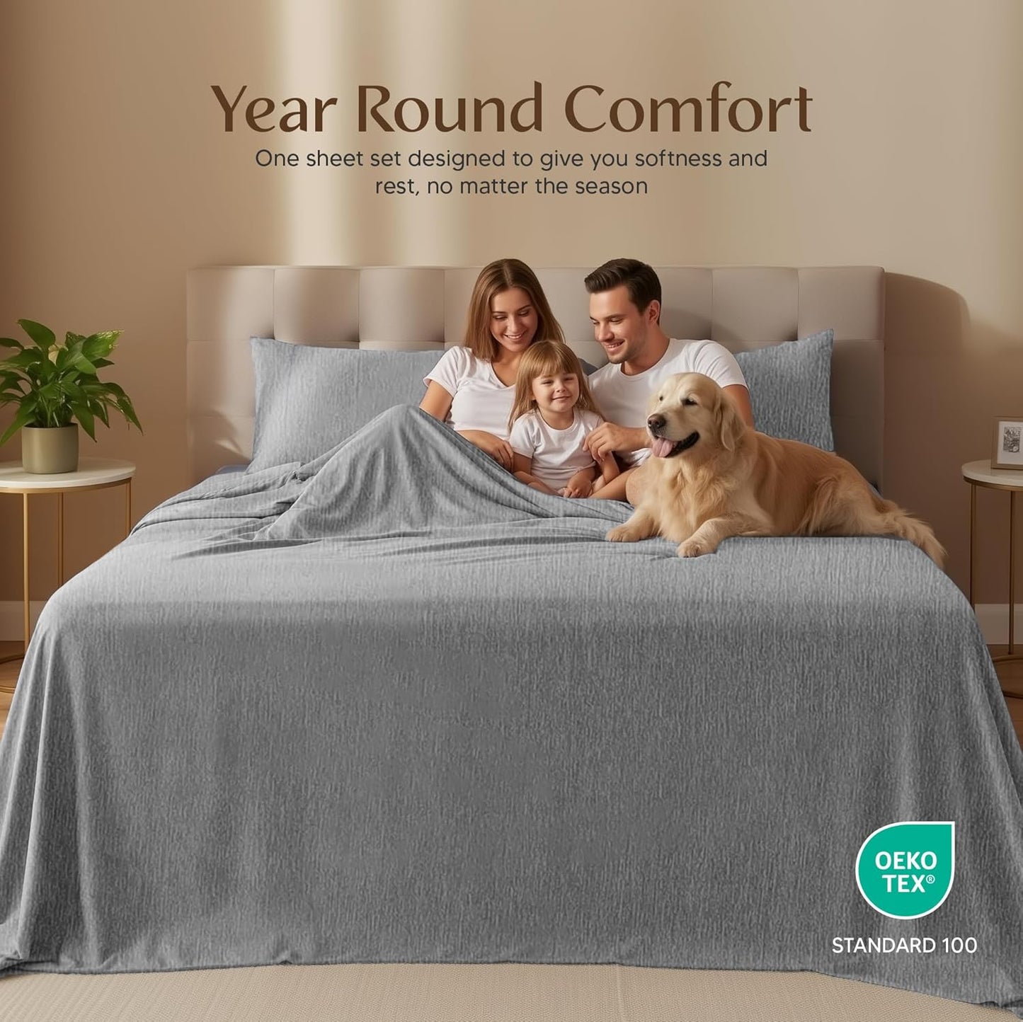 Utopia Bedding Twin Sheet Set - Soft & Breathable Microfiber, 3-Piece in Heather Grey | Oeko-Tex Certified