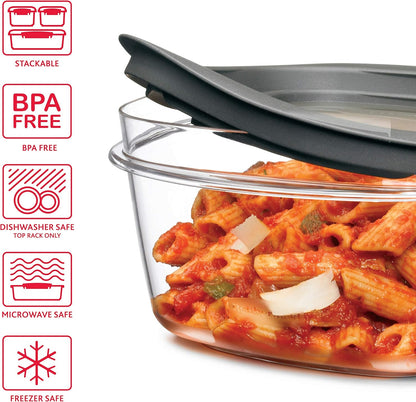 Rubbermaid Premier Food Storage Containers - 10 Piece Set | BPA-Free, Microwave & Dishwasher Safe, Grey