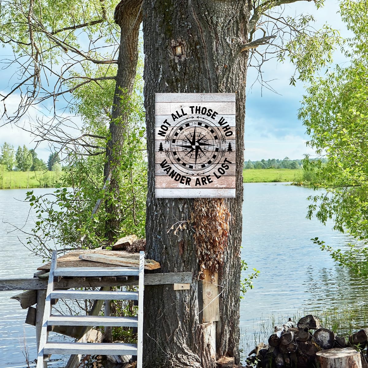 OTINGQD Canvas Wall Art - "Not All Those Who Wander Are Lost" RV Decor | 11x15 Inch for Campers & Cabins