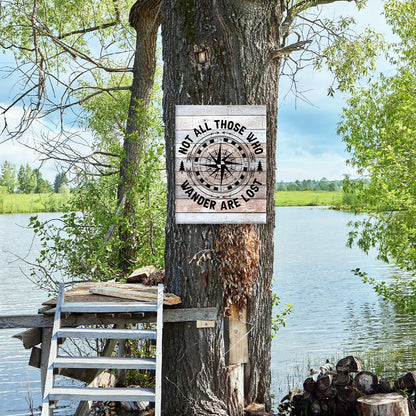 OTINGQD Canvas Wall Art - "Not All Those Who Wander Are Lost" RV Decor | 11x15 Inch for Campers & Cabins