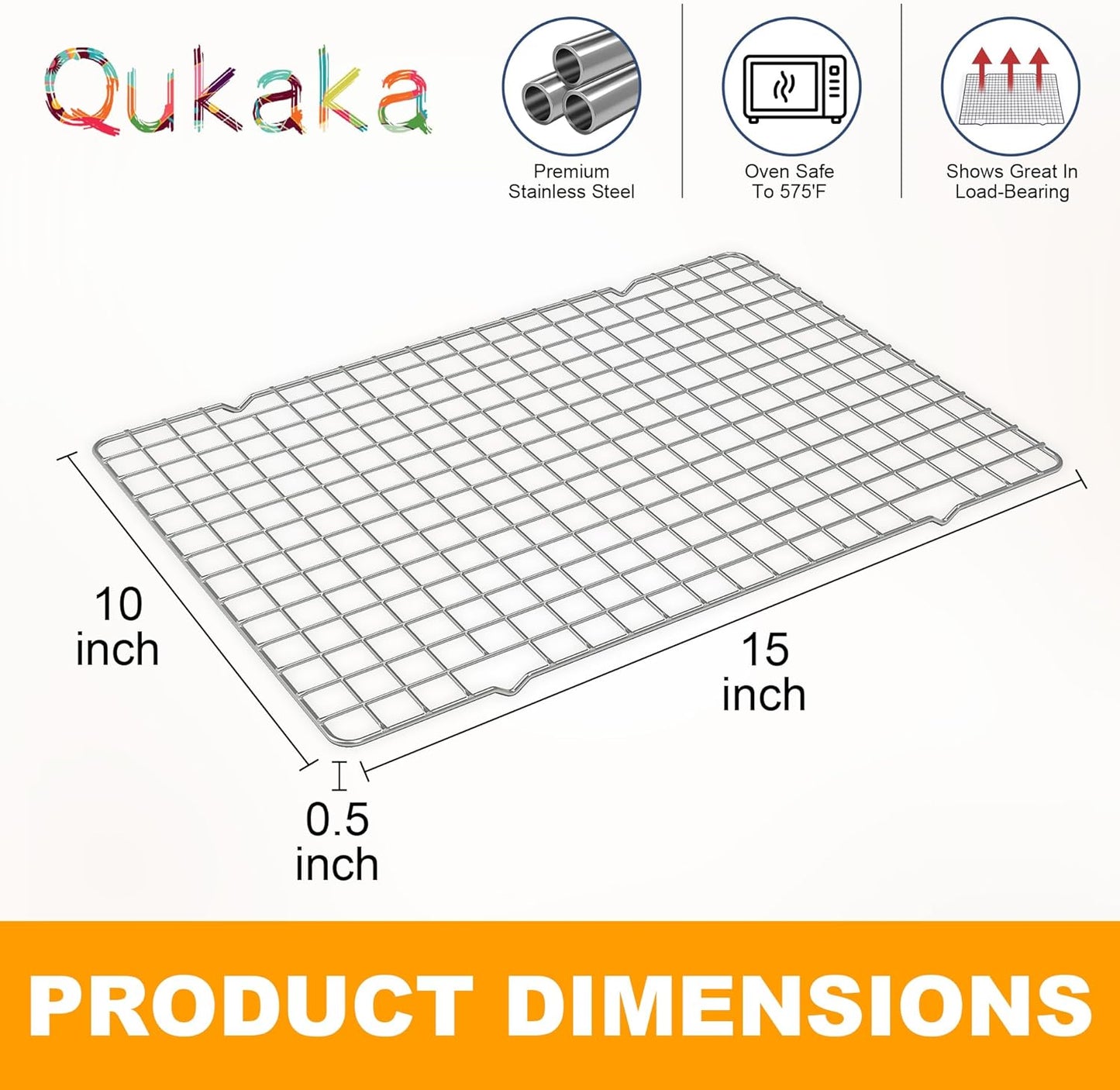 Skiennix Cooling Racks - Heavy Duty Stainless Steel Wire Racks for Baking & Grilling | 10" x 15" - Oven & Dishwasher Safe