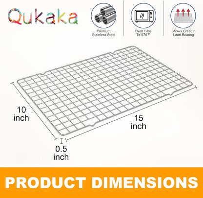 Skiennix Cooling Racks - Heavy Duty Stainless Steel Wire Racks for Baking & Grilling | 10" x 15" - Oven & Dishwasher Safe