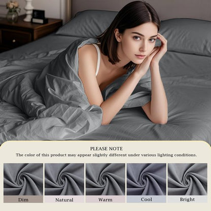 FreshCulture Queen Fitted Sheet Only – Premium Hotel-Quality Fitted Sheet for Queen Bed – Ultra Soft & Breathable Brushed Microfiber – Elegant Black Box Packaging (Dark Grey)
