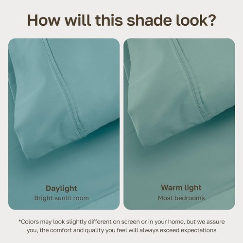 California Design Den 100% Cotton Queen Sheets Set - Silky Smooth Sateen Weave, 400 Thread Count, Deep Pockets - Teal