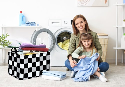 ACMUUNI Rectangle Gift Shelf Nursery Storage Basket Laundry Hamper Storage Box and Bins for Home Clothes with Handles
