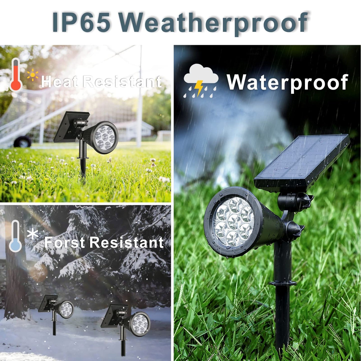 Solar Spotlights Outdoor Ground Spot Light for Flag Pole, Bright 7 LED Solar Lights Dusk-to-Dawn Waterproof Landscape Flag Pole Lights, 2-in-1 Adjustable Solar Powered Light Halloween (2 Pack, White)