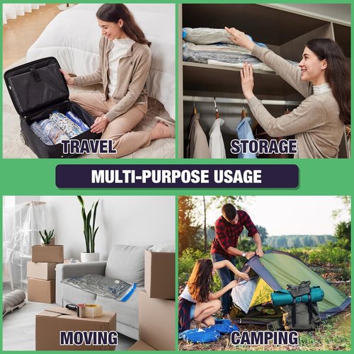 HIBAG 15 Jumbo Vacuum Seal Bags - Space-Saving Storage for Clothes, Comforters & Bedding