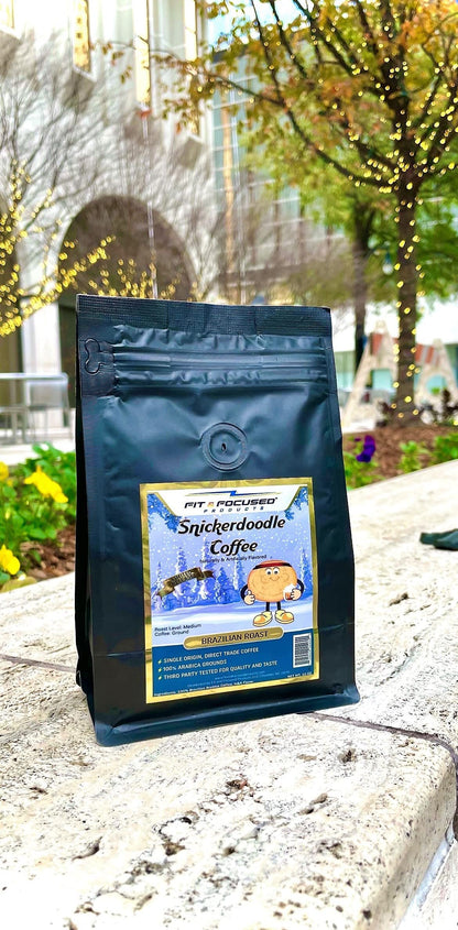 Snickerdoodle Flavored Ground Coffee - 100% Brazilian Arabica Grounds Infused With Vanilla, Cinnamon, and Caramel - Kosher, Direct Trade, Sugar Free, Zero Calorie And Keto Diet Friendly, 10 Ounce Bag