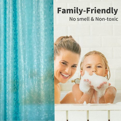 Bostofy Shower Curtain Liner Heavy Duty EVA, Waterproof Shower Liner with 12 Rust Proof Metal Grommets and 3 Weighted Magnet, 72 x 72 Inches Bathroom Shower Curtain, Teal