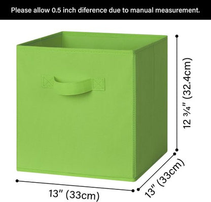 Granny Says 13-Inch Cube Storage Bins - Colorful Fabric Organizers for Kids' Rooms | 6-Pack Rainbow Design