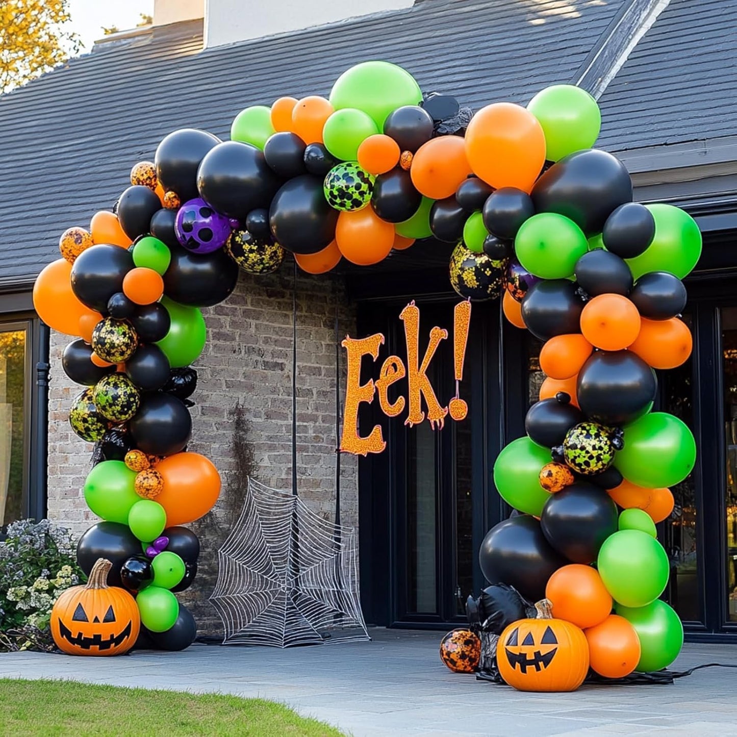 RUBFAC Lime Green Balloons - 129-Piece Neon Latex Balloon Garland Kit for Birthday & Baby Shower Decor