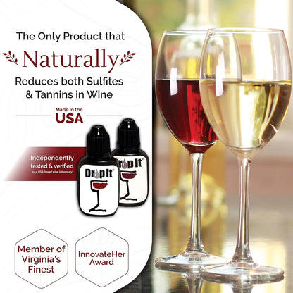 The Original Drop It Wine Drops, 22 Event Party Pack- USA Made Wine Drops Naturally Reduce Wine Sulfites & Tannins-Can Eliminate Wine Sensitivities, Wine Allergies & Histamines-A Wine Wand Alternative