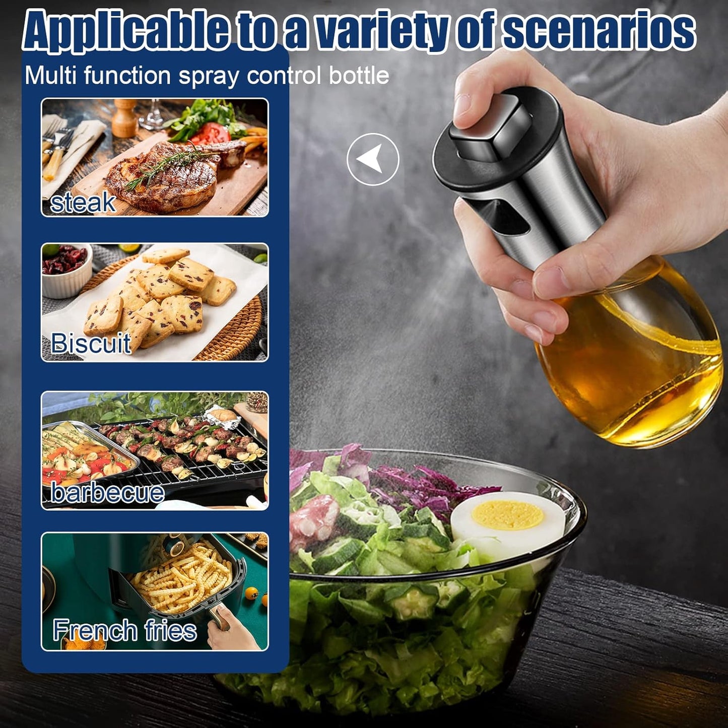Skiennix Oil Sprayer - Fine Mist Cooking Dispenser - 200ML for Olive, Avocado & Canola Oil | Kitchen Essential