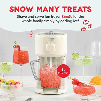 Dash Deluxe Shaved Ice & Slushy Maker - Easy Slushy & Snow Cone Machine - Includes Pitcher & Recipe Guide - Cream