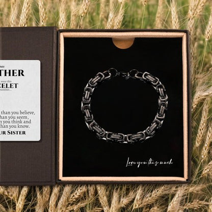 Love You This Much To My Brother Steel Bracelet - 6mm Sentimental Gift for Brother's Birthday
