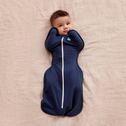 Love To Dream Swaddle UP - Baby Sleep Sack for Self-Soothing | Snug Fit, 1.0 TOG, Navy, Newborn 5-8.5 lbs