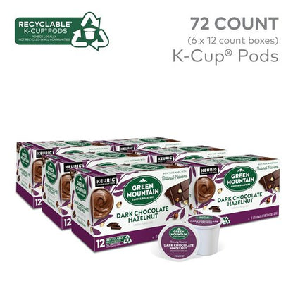 Green Mountain Coffee Roasters Dark Chocolate Hazelnut Coffee | 72 Keurig K-Cup Pods for Rich Flavor