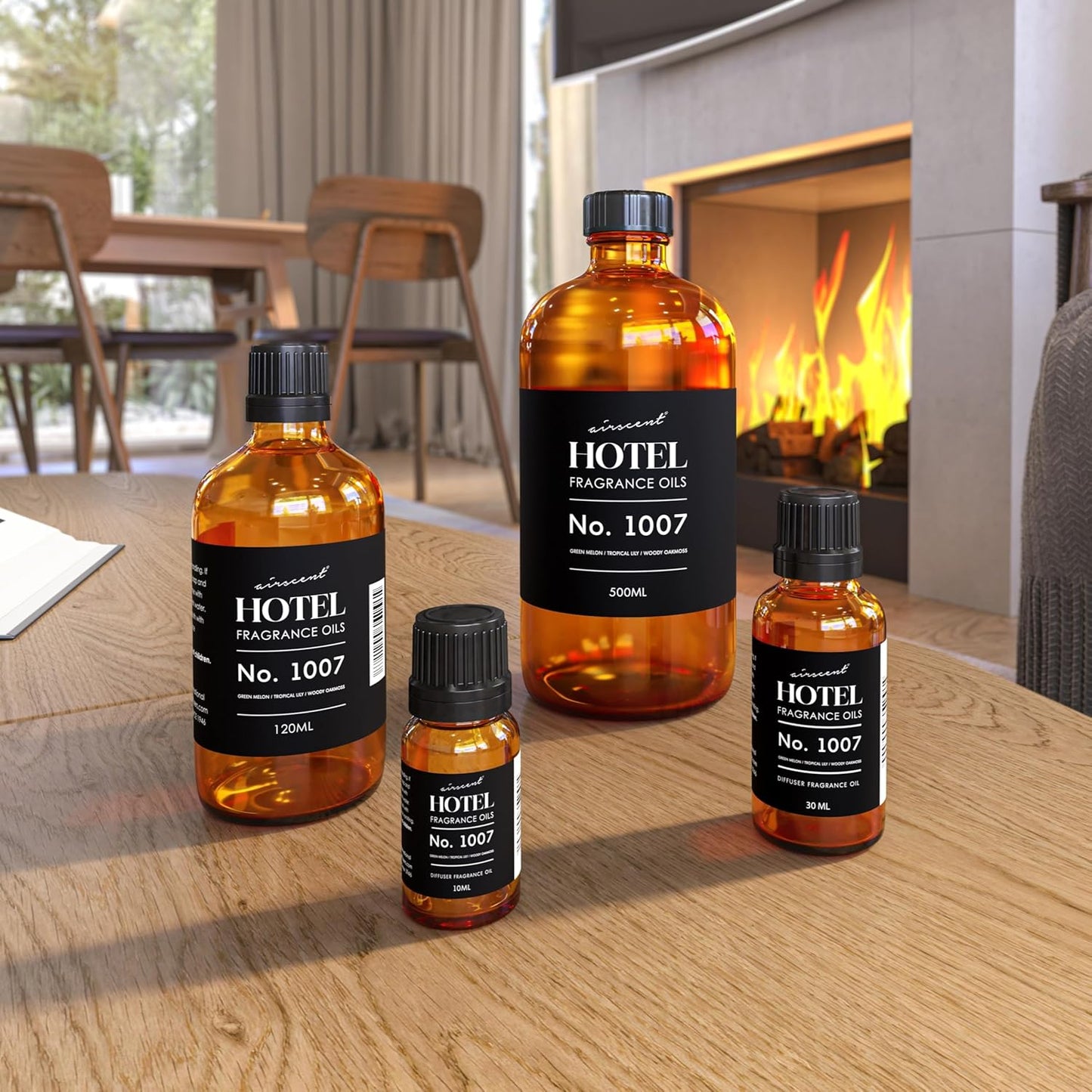 AirScent Hotel Diffuser Oil No. 1007 - Green Melon, Tropical Lily & Oakmoss - Premium Fragrance for Ultrasonic Diffusers | 10 mL Bottle