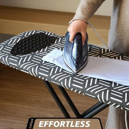 caius Ironing Board, Compact and Space Saver Full Size Ironing Board, Extra Wide Ironing Area with Extra Thick Heavy Duty Padded Cover, Stable Structure, Easy to Fold