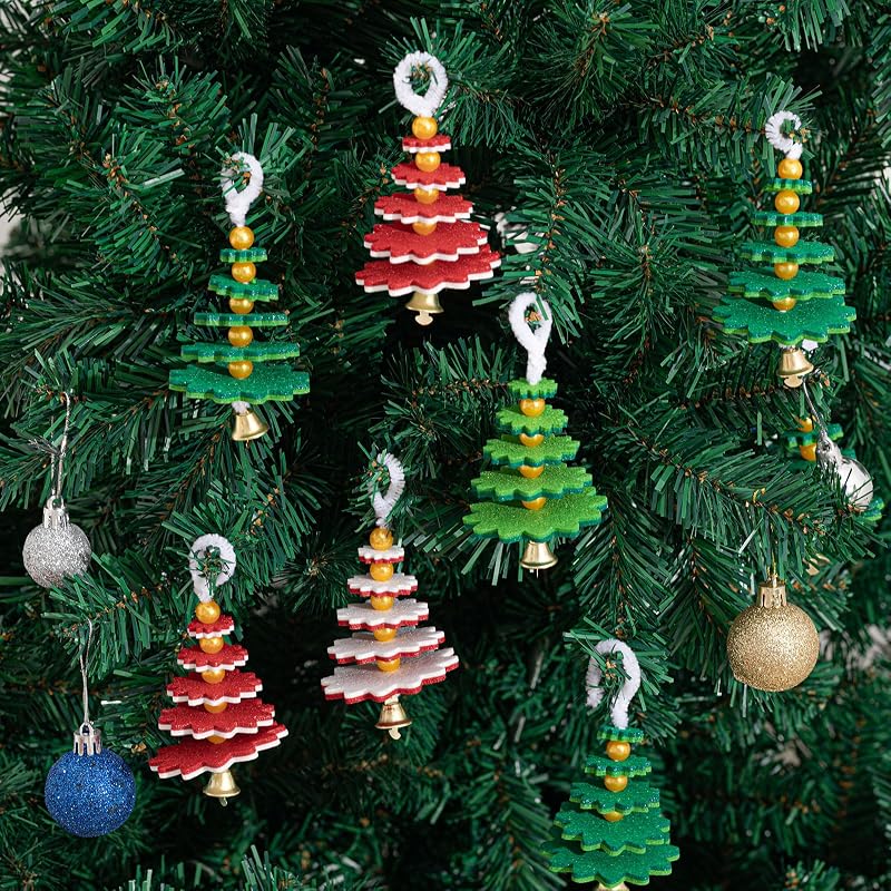 Hollowfly 50-Piece Felt Christmas Ornament Craft Kit - DIY Holiday Ornaments, Easy to Assemble, Includes Instructions (Variation: 50)