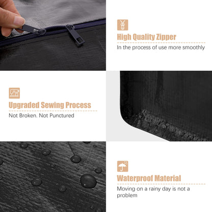 NATURELUX Heavy Duty Moving Bags with Backpack Straps and Strong Handles, Alternative to Moving Boxes and Storage Totes for Dorm Room Essentials, 12 Pack, Black