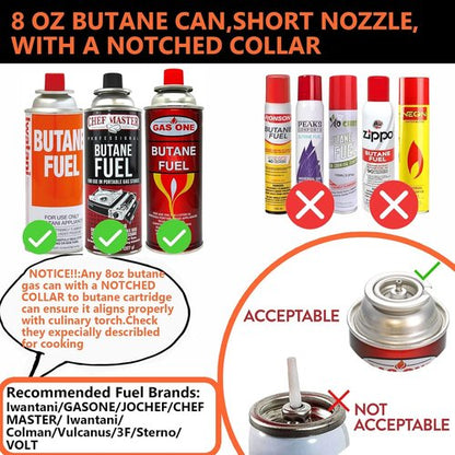 Culinary Professional Butane Torch - Adjustable Flame Cooking Tool for Crème Brûlée | Kitchen Upgrade