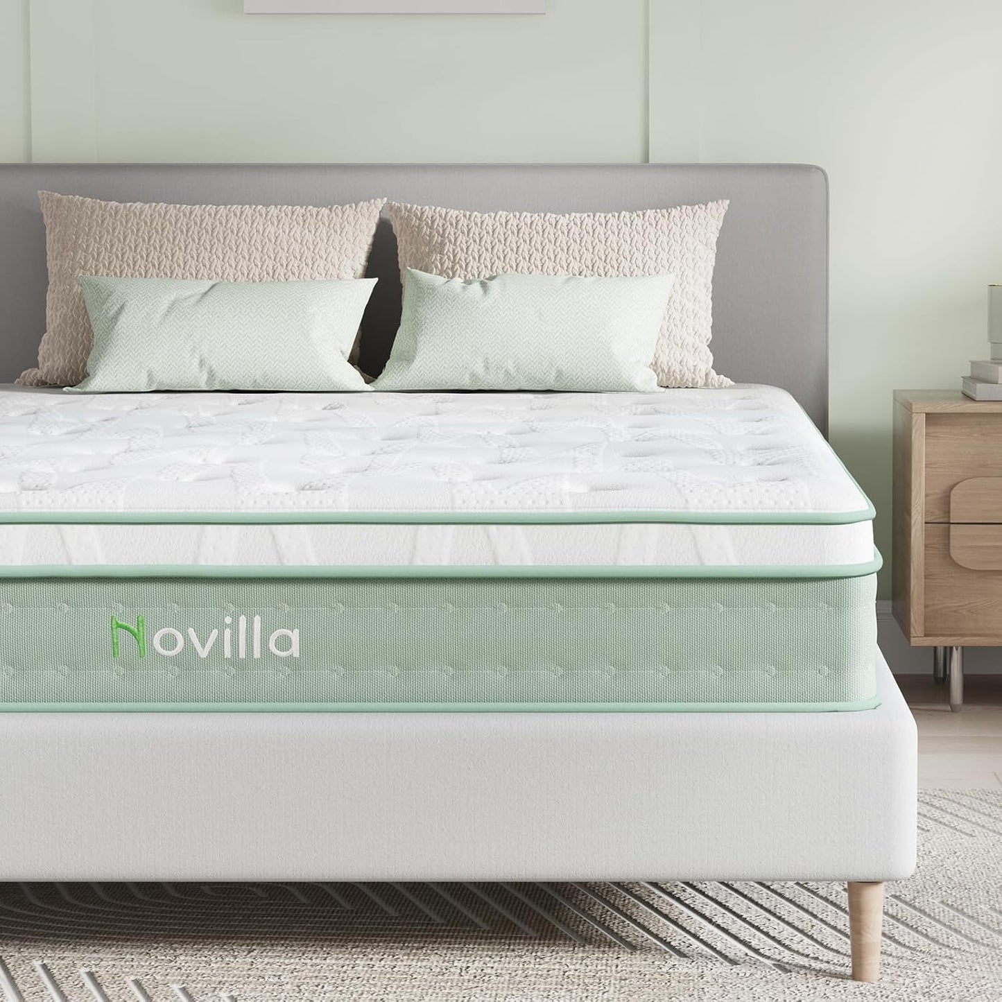 Novilla Queen Mattress - 12 Inch Hybrid Gel Memory Foam with Pocket Springs for Peaceful Sleep | Queen Size