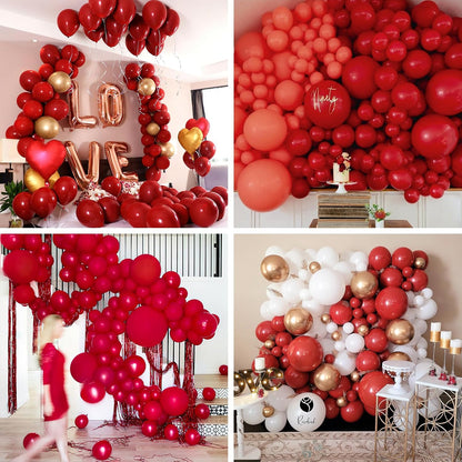 PartyWoo Burgundy Balloons - 100pcs 12 Inch Dark Red Latex Helium Balloons for Celebrations