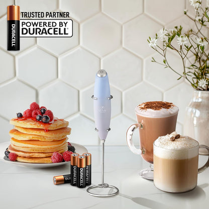 Zulay Kitchen Milk Frother Wand - Ultra-Fast Electric Whisk for Coffee, Lattes & Cappuccino - Includes 4 AA Batteries