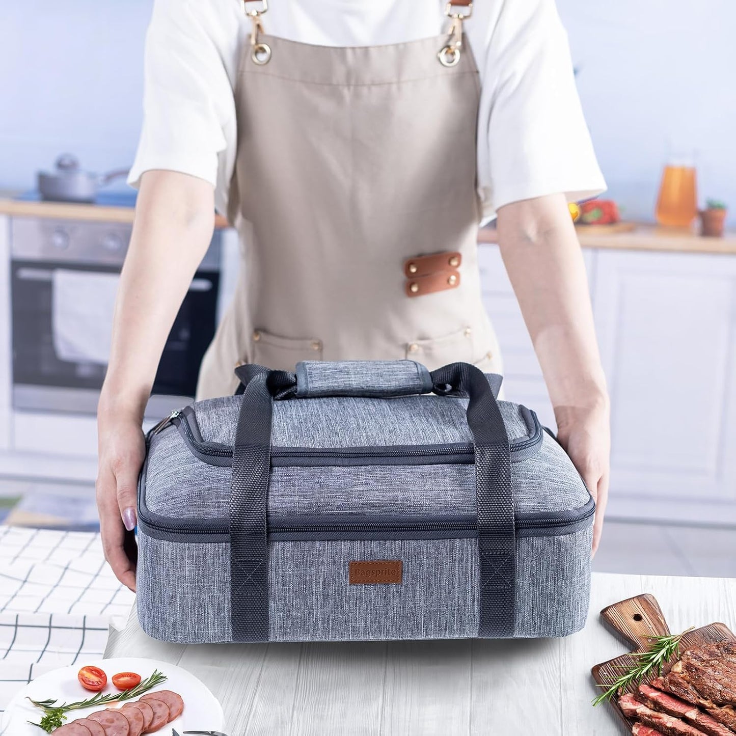 BAGSPRITE Insulated Casserole Carrier - Keeps Food Hot or Cold | Fits 9" x 13" Baking Dish