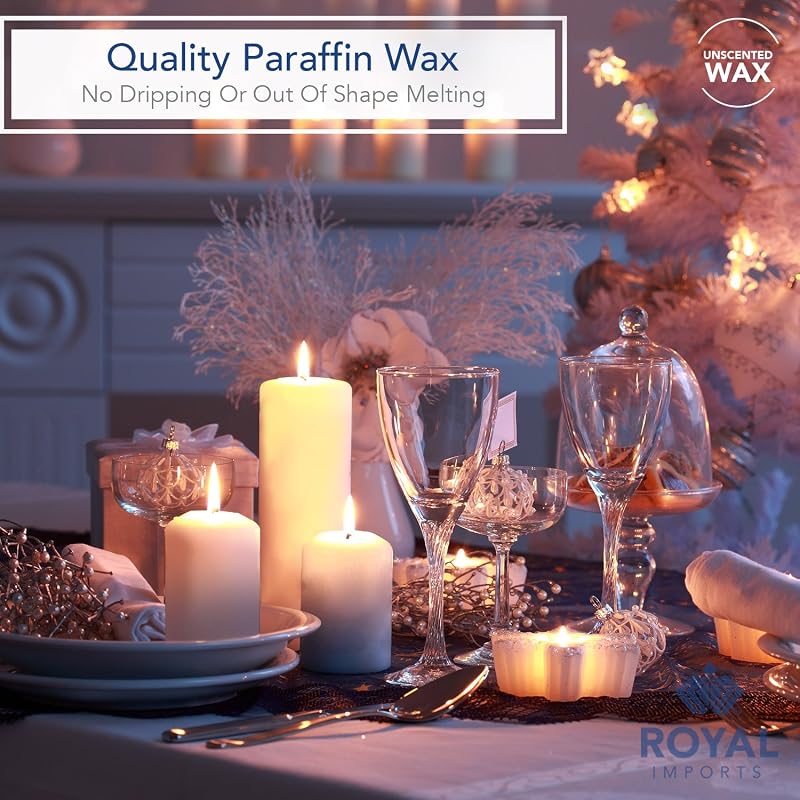 Royal Imports 3x6 Unscented White Pillar Candles Set of 12 (Variation: 12+3x6)