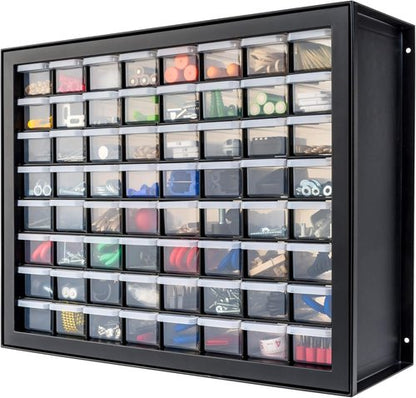 IRIS USA Small Parts Storage Cabinet - 64-Drawer Organizer for Hardware, Crafts & More | Black