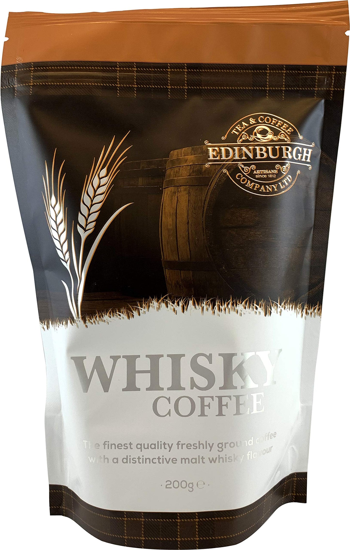 Edinburgh Tea & Coffee Company, Whisky Flavored Ground Coffee, 8 Ounce Bag