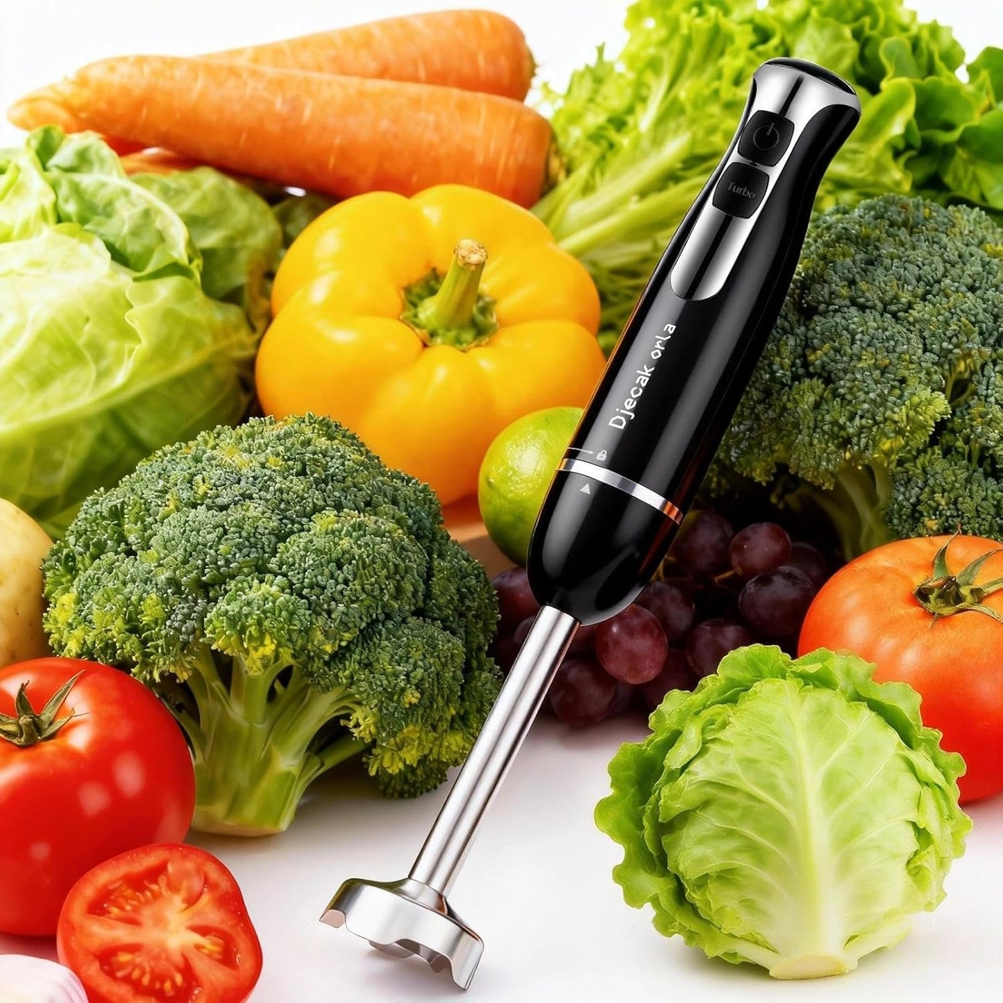 Skiennix 700W Immersion Hand Blender - 20 Variable Speeds Up to 15,500 RPM for Smoothies, Soups & Purees - Black