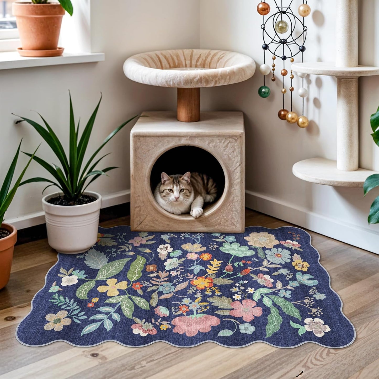 Washable Area Rug by [Brand Name] - Easy-Clean Non-Slip Carpet for Entryway | Durable Low Pile Mat (2x3, Purple)