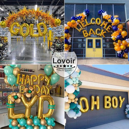Lovoir 40 Inch Jumbo Gold Letter K Balloon - Mylar Foil Helium Decoration for Birthday Parties