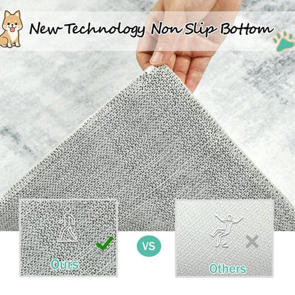 famibay Rug Runners for Hallways Non Slip 2x8 Runner Rug Washable Modern Runner Rugs with Rubber Backing Abstract Kitchen Runner Soft Low Pile Carpet Runners for Hallway Bathroom Entryway(Grey)