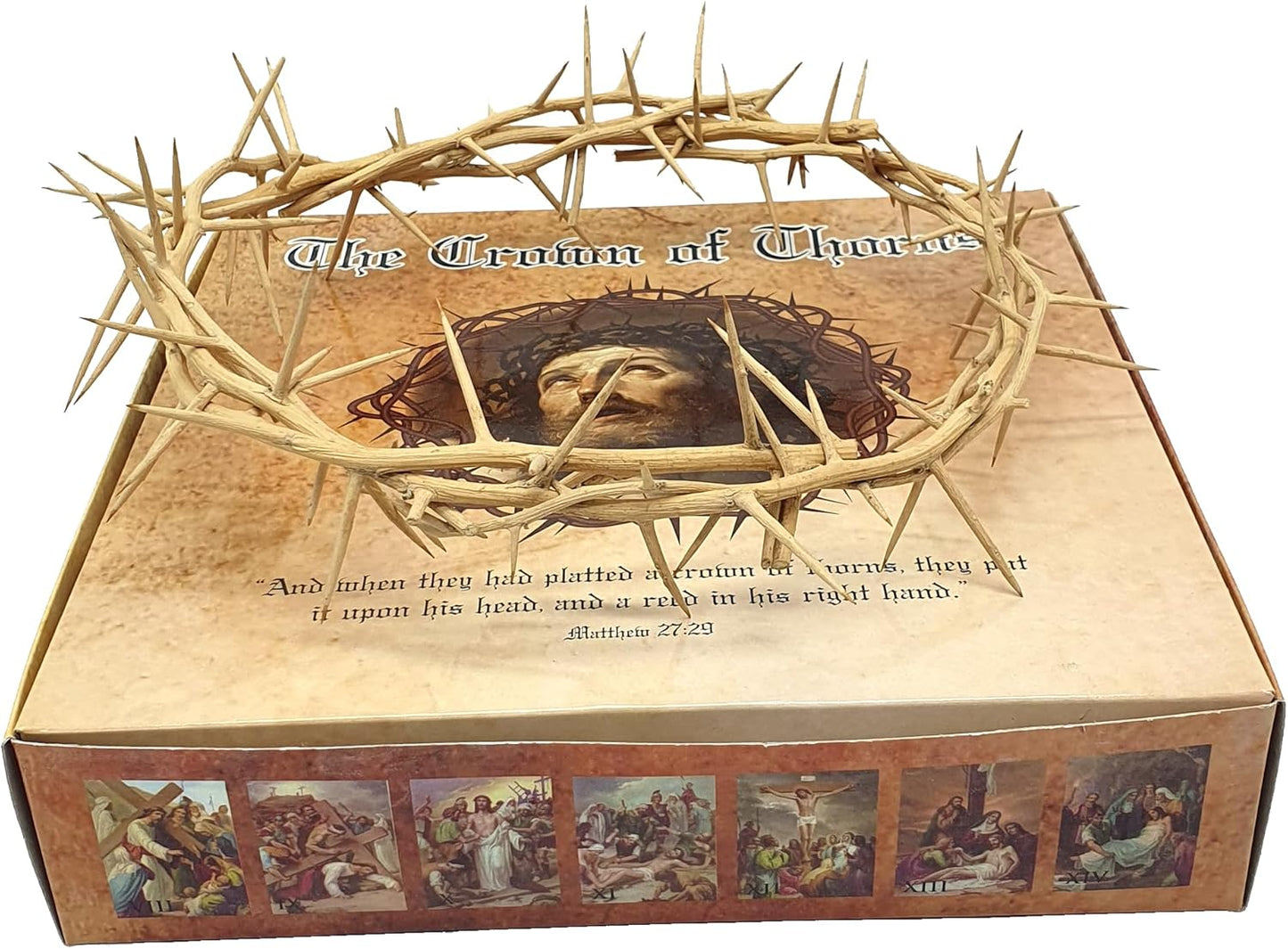 ZULUF Crown of Thorns Ornament - Authentic 7.5" Holy Land Gift Box from Bethlehem | Passion of Christ