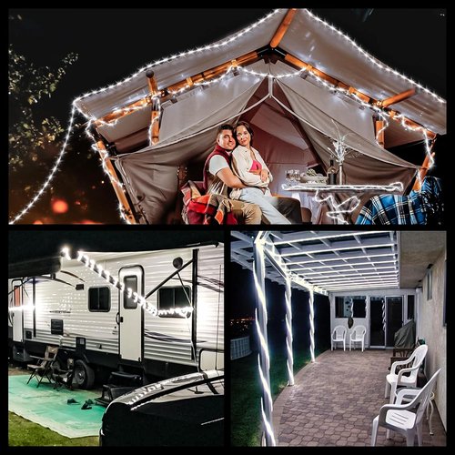 **LED Rope Lights by [Brand Name] - 33ft Waterproof Cool White Decorative Lighting for Indoor/Outdoor Use | 360 LEDs**