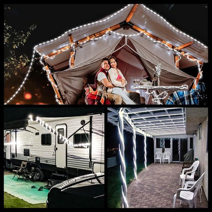 **LED Rope Lights by [Brand Name] - 33ft Waterproof Cool White Decorative Lighting for Indoor/Outdoor Use | 360 LEDs**