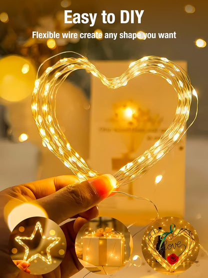 Btfarm Fairy Lights - 4 Pack Battery Operated Twinkle String Lights | 16FT, 50 LEDs, 8 Modes, Waterproof, Warm White