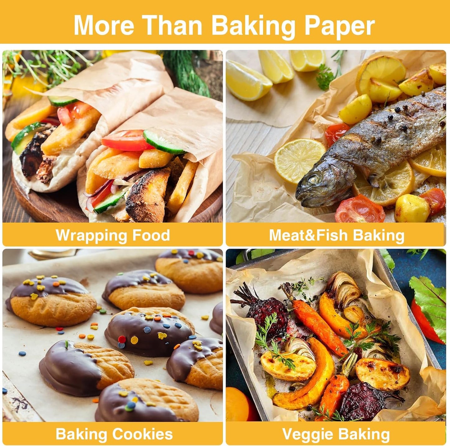 OAMCEG Parchment Paper Sheets - 400 PCS Unbleached Non-Stick 12x16 Inch for Baking & Grilling