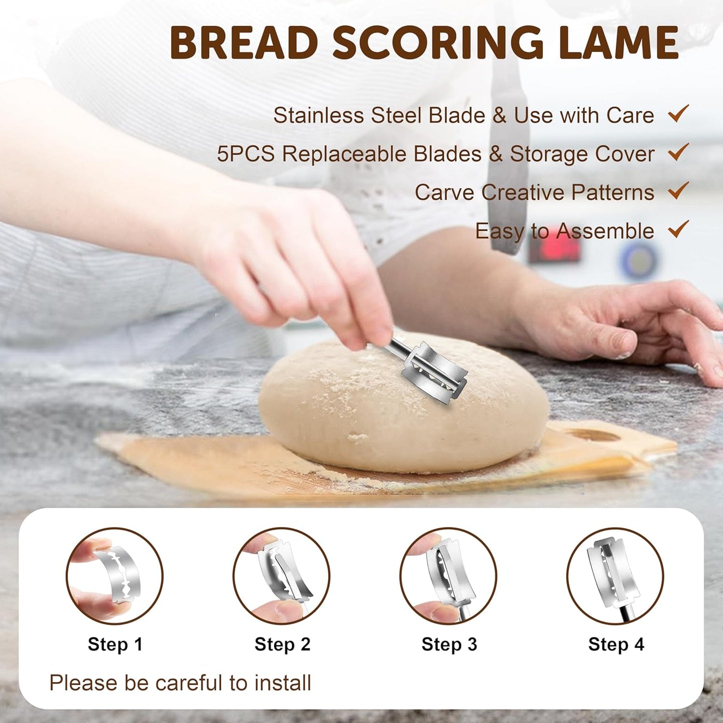 TeamFar Sourdough Bread Baking Kit - 9” Round & 10” Oval Proofing Baskets with Cloth Liner & Tools