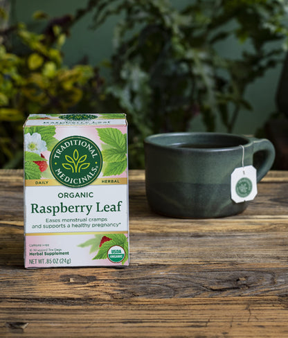 Traditional Medicinals Organic Raspberry Leaf Herbal Tea, Eases Menstrual Cramps & Supports Healthy Pregnancy (Pack of 2) - 32 Tea Bags