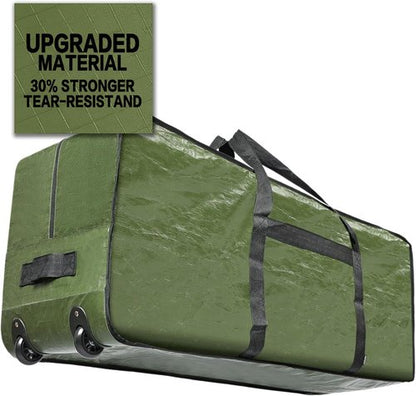 HOMEST Christmas Tree Storage Bag - Fits 4.5-7 Ft Artificial Trees | Zippered, Reinforced Handles & Wheels, Green