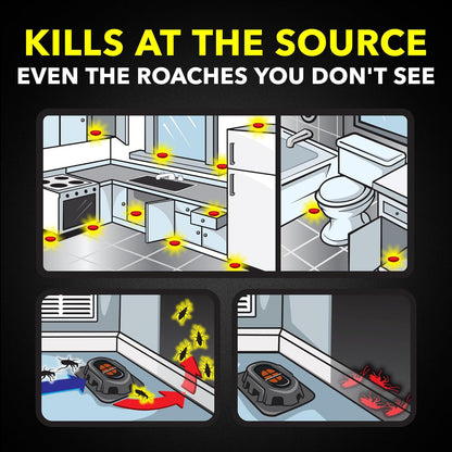 Raid Double Control Roach Baits - Child Resistant Indoor Solution | Kills Roaches for 3 Months, 12 Count