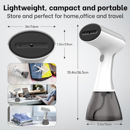 GS01 Handheld Clothes Steamer - 1500W High Power, 400ml Water Tank, Fast 20S Heat-Up, Portable Design